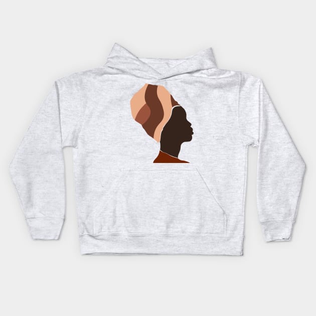 Black African Woman T-Shirt Kids Hoodie by MutchiDesign